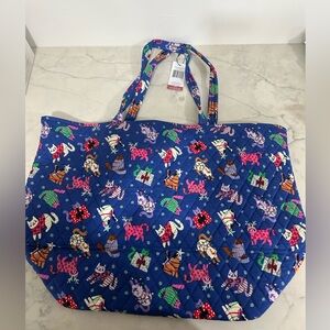 Vera Bradley Essential Grand Tote Large CATNIP CHRISTMAS 🐈 🎄 Cats New V407